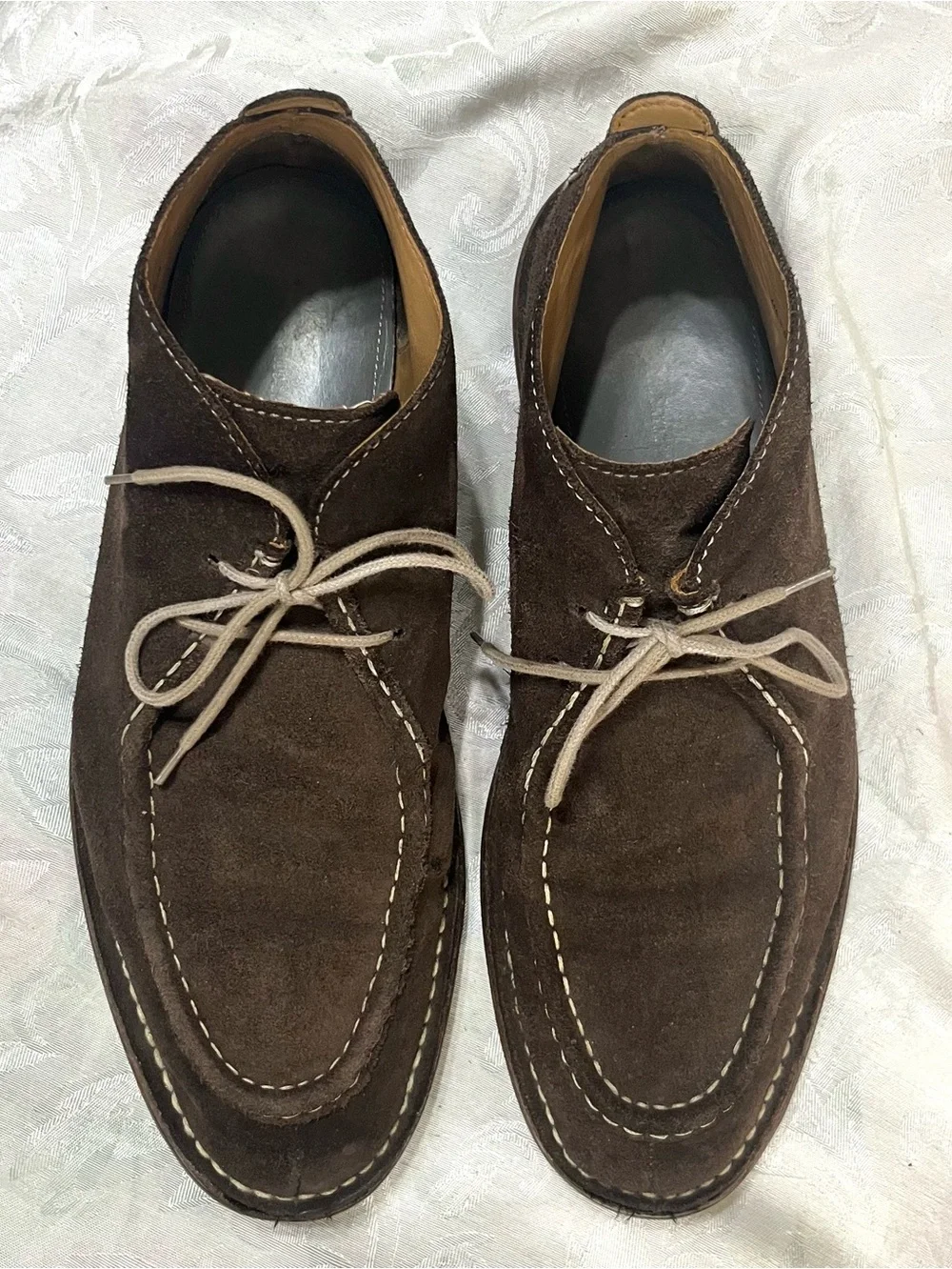 Cole Haan & Todd Snyder Dark Brown Suede Leather Stitch Moc Toe Chukka Boots 13